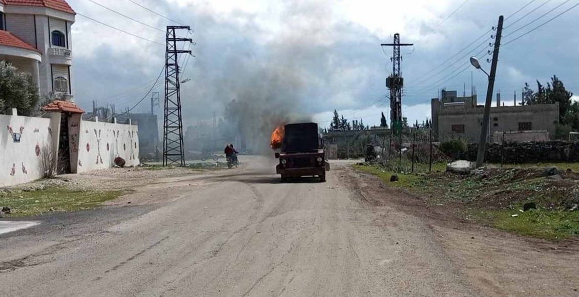 اشتباكات بين قوات الأسد ومقاتلين محليين في مدينة جاسم شمالي درعا- 15 مارس/ آذار 2022