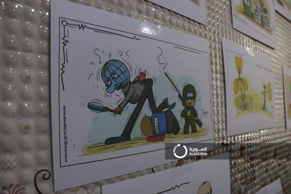لوحة كاريكاتورية للفنانة أماني العلي (السورية.نت)