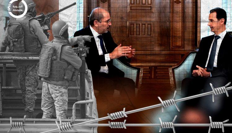 وزير الخارجية الأردني أيمن الصفدي ورئيس النظام السوري بشار الأسد (تعديل السورية نت)